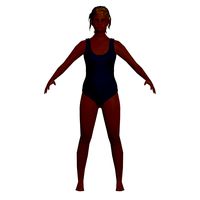 Adult LowPoly Woman in Swimsuit