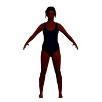 Low-Poly Woman Wearing Swimsuit