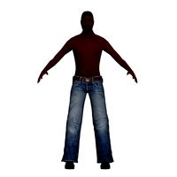 Low-poly Shirtless Black Man