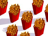 Cartoon Low Poly Fri Potato