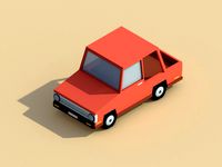 Cartoon Low Poly Toy Car
