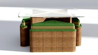 Terrace Wicker Table with Seats