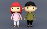 Low poly Cartoon character  Youth