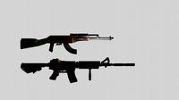 camouflage rifles machine gun