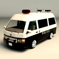 Low Poly Police Van 06