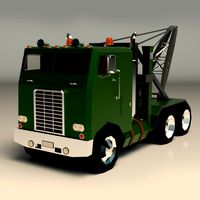 Low Poly Vintage Truck 04