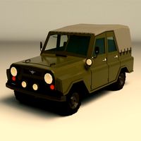Low Poly Military Jeep 04