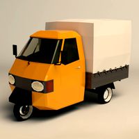 Low Poly Three Wheeled Truck