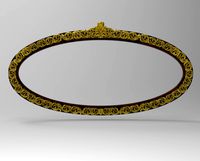 Frame Mirror Carving Wide Oval