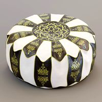 Moroccan leather pouf