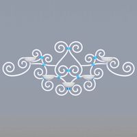 Decorative wrought iron wall lamp