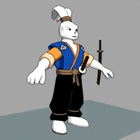 Cartoon Samurai Rabbit