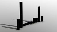 Surround Sound System Bar Low-poly PBR