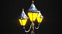 Snowy Victorian Street Lamp