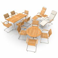 Cantilever Furniture Scene Stainless Steel & Teak
