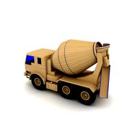 Dark blue wooden toy truck