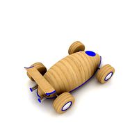 Dark blue wooden toy car