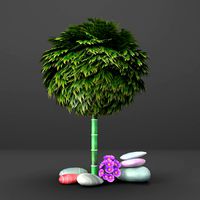 Cg toon styled bamboo tree