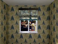 Roman shade in a nautical theme