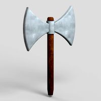 Medieval Battle Axe Low Poly