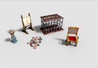 5 low poly dungeon props pack