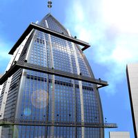 wedge-shaped skyscraper