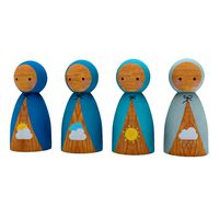 wooden weather woman decoration