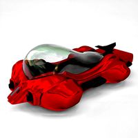 Futuristic Car Concept Red 01
