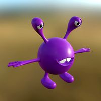 Cartoon Alien 02 Not Rigged PBR