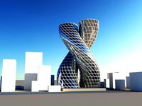 3D Futuristic Skyscrapers Scene