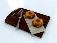 Donuts on Wood Board