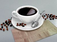 Coffee Cup - Seeds Napkin and Spoon
