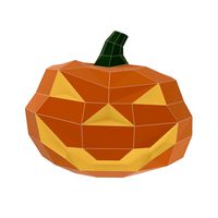 Halloween pumpkin low poly