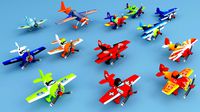 Aircraft Cartoon Low-Poly Low-poly