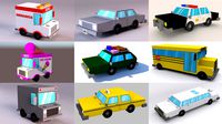 Low Poly Cartoon Car Collection Vol 1
