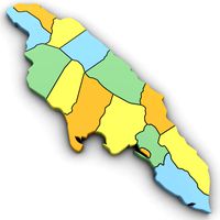 3d Political Map of Jamaica