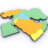 Map of the Middle East 3D