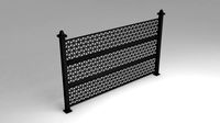 railing iron metal city and street and garden