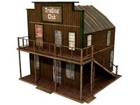 Western Trading Club, Low Poly, Textured