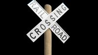 Railway-crossing roadsign