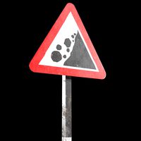 Falling rocks Roadsign