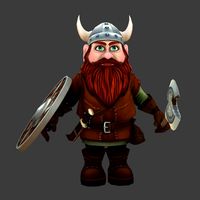 Gnome dwarf (low poly game model)