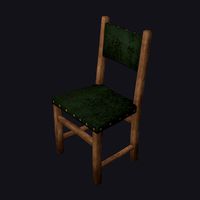Medieval Chair, Low Poly