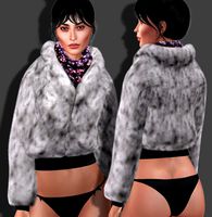 Fur Jacket with Scarf