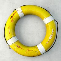 1950s Yellow Nautical Life Preserver