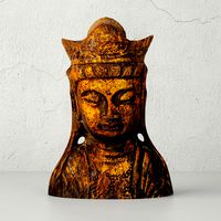 Gold Leafed Metal Buddha Head
