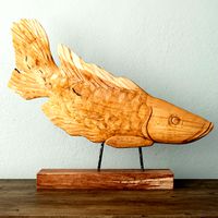 Teak Wood Fish Sculpture