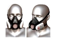 Gas mask helmet protection plastic