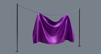 Fabric hanged + rope and pipe 01
