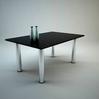 Table Steel & Dark Glass ()